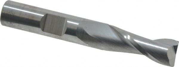 SGS - 3/8", 2 Flute, Single End, Solid Carbide, 0.02" Corner Radius End Mill - 2-1/2" OAL, 30° Helix, Right Hand Flute, 1" LOC, Right Hand Cut - Makers Industrial Supply