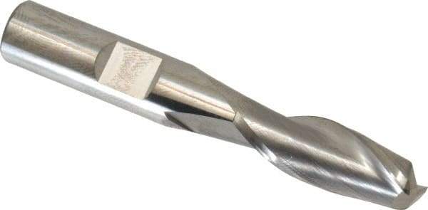 SGS - 3/8", 2 Flute, Single End, Solid Carbide, 0.045" Corner Radius End Mill - 2-1/2" OAL, 30° Helix, Right Hand Flute, 1" LOC, Right Hand Cut - Makers Industrial Supply