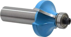 ROMAN CARBIDE - 1-1/4" Cut Diam, 5/8" Length of Cut, 2 Flute, Round-Over, Edge Profile Router Bit - Carbide-Tipped, 1/2" Shank Diam, 1-1/2" Shank Length, 2-1/2" OAL, Uncoated, Piloted - Makers Industrial Supply