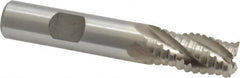 Interstate - 1/2" Diam, 1" LOC, 4 Flute Cobalt Roughing & Finishing Square End Mill - Uncoated, 3" OAL, 1/2" Shank Diam, Weldon Shank, 30° Helix, Non-Centercutting - Makers Industrial Supply