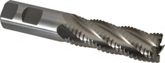 Interstate - 1" Diam, 3" LOC, 5 Flute Cobalt Roughing & Finishing Square End Mill - Uncoated, 5-1/2" OAL, 1" Shank Diam, Weldon Shank, 30° Helix, Non-Centercutting - Makers Industrial Supply