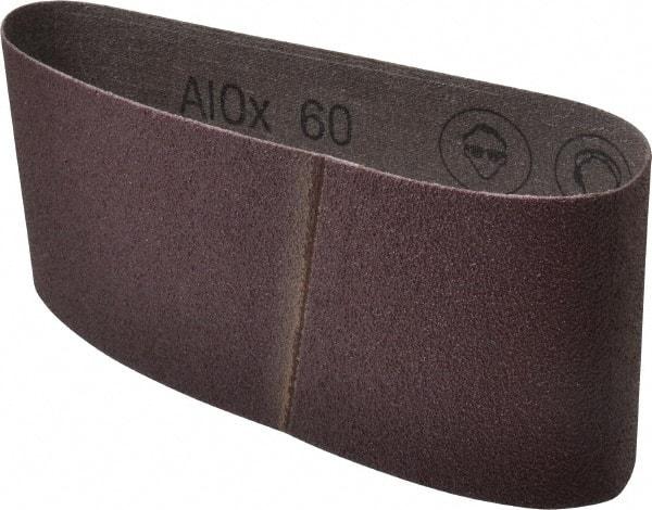 3M - 3-1/2" Wide x 15-1/2" OAL, 60 Grit, Aluminum Oxide Abrasive Belt - Aluminum Oxide, Medium, Coated, X Weighted Cloth Backing, Series 241D - Makers Industrial Supply