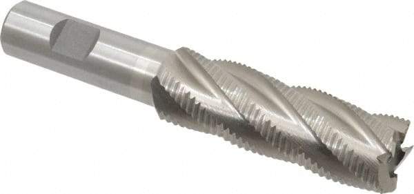 Interstate - 1" Diam, Fine Pitch, 3" LOC, 5 Flute Cobalt Roughing Square End Mill - Uncoated, 5-1/4" OAL, 3/4" Shank Diam, Single End - Makers Industrial Supply