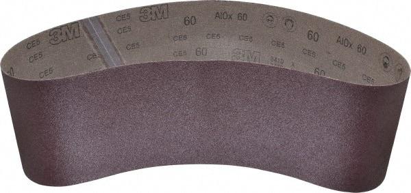 3M - 6" Wide x 48" OAL, 60 Grit, Aluminum Oxide Abrasive Belt - Aluminum Oxide, Medium, Coated, X Weighted Cloth Backing, Series 341D - Makers Industrial Supply