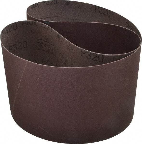 3M - 6" Wide x 48" OAL, 320 Grit, Aluminum Oxide Abrasive Belt - Aluminum Oxide, Extra Fine, Coated, X Weighted Cloth Backing, Series 341D - Makers Industrial Supply