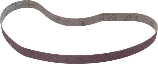 3M - 1" Wide x 42" OAL, 80 Grit, Aluminum Oxide Abrasive Belt - Aluminum Oxide, Medium, Coated, X Weighted Cloth Backing, Series 241D - Makers Industrial Supply