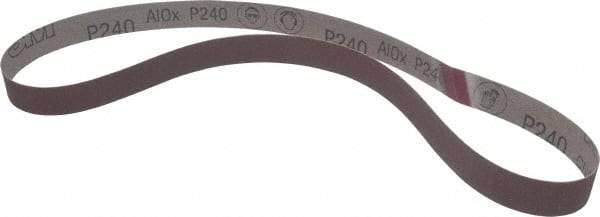 3M - 1" Wide x 42" OAL, 240 Grit, Aluminum Oxide Abrasive Belt - Aluminum Oxide, Very Fine, Coated, X Weighted Cloth Backing, Series 241D - Makers Industrial Supply