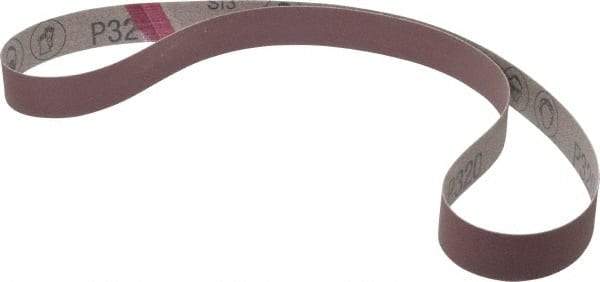 3M - 1" Wide x 42" OAL, 320 Grit, Aluminum Oxide Abrasive Belt - Aluminum Oxide, Extra Fine, Coated, X Weighted Cloth Backing, Series 241D - Makers Industrial Supply