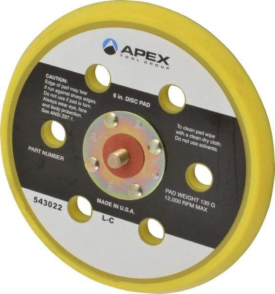 Cleco - 6" Diam Adhesive/PSA Disc Backing Pad - Hard Density, 13,000 RPM - Makers Industrial Supply