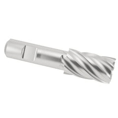 Interstate - 1-1/16", 1-5/8" LOC, 3/4" Shank Diam, 3-7/8" OAL, 6 Flute, Cobalt Square End Mill - Single End, Uncoated, Spiral Flute, 30° Helix, Centercutting, Right Hand Cut, Right Hand Flute - Makers Industrial Supply