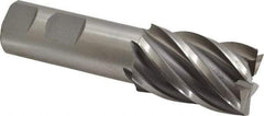 Interstate - 1-1/4", 2" LOC, 1" Shank Diam, 4-1/2" OAL, 6 Flute, Cobalt Square End Mill - Single End, Uncoated, Spiral Flute, 30° Helix, Centercutting, Right Hand Cut, Right Hand Flute - Makers Industrial Supply