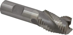 Interstate - 1" Diam, Coarse Pitch, 1-1/2" LOC, 3 Flute Cobalt Roughing Square End Mill - Uncoated, 3-3/4" OAL, 3/4" Shank Diam, Single End, Centercutting - Makers Industrial Supply