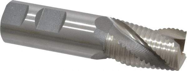 Interstate - 1" Diam, Coarse Pitch, 1-5/8" LOC, 3 Flute Cobalt Roughing Square End Mill - Uncoated, 4-1/8" OAL, 1" Shank Diam, Single End, Centercutting - Makers Industrial Supply