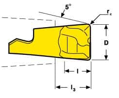 Seco - MM08 MD03 Grade F30M Carbide End Milling Tip Insert - TiAlN/TiN Finish, 2 Flutes, 0.315" Cutting Diam, 0.223" Depth of Cut, 0.267" Extension, 0.039" Cnr Rad - Makers Industrial Supply