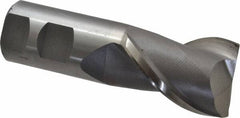 Interstate - 1-1/2", 2" LOC, 1-1/4" Shank Diam, 4-1/2" OAL, 2 Flute, High Speed Steel Square End Mill - Single End, Uncoated, Spiral Flute, Centercutting, Right Hand Cut, Right Hand Flute - Makers Industrial Supply