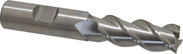 Interstate - 5/8" Diam, 1-5/8" LOC, 3 Flute Cobalt Roughing & Finishing Square End Mill - Uncoated, 3-3/4" OAL, 5/8" Shank Diam, Straight Shank, 45° Helix, Centercutting - Makers Industrial Supply