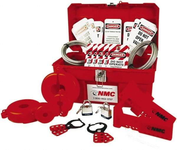 NMC - 32 Piece Valve Lockout Kit - Keyed Differently, Comes in Pouch - Makers Industrial Supply