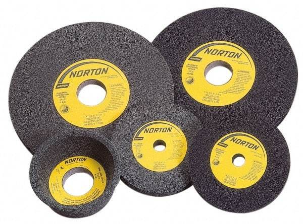 Norton - 7" Diam x 1-1/4" Hole x 1" Thick, I Hardness, 120 Grit Surface Grinding Wheel - Silicon Carbide, Type 1, Fine Grade, 3,600 Max RPM, Vitrified Bond, No Recess - Makers Industrial Supply