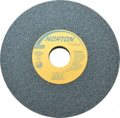 Norton - 7" Diam x 1-1/4" Hole x 1/2" Thick, J Hardness, 60 Grit Surface Grinding Wheel - Silicon Carbide, Type 1, Medium Grade, 3,600 Max RPM, Vitrified Bond, No Recess - Makers Industrial Supply