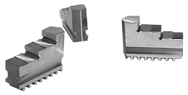 Buck Chuck Company - 8" Max Chuck Diam Compatibility, Steel Tongue & Groove Hard Lathe Top Jaws - 2" High - Makers Industrial Supply