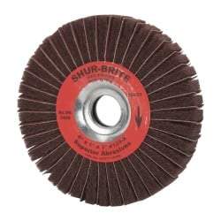 Superior Abrasives - 6" Diam, 120 Grit Aluminum Oxide Duplex Wheel - 1" Hole, 1" Wide, Coated, Fine Grade, 4,500 Max RPM - Makers Industrial Supply