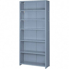 Lyon - 7 Shelf, 1,300 Lb. Capacity, Closed Shelving Starter Unit - 36 Inch Wide x 24 Inch Deep x 84 Inch High, Gray - Makers Industrial Supply