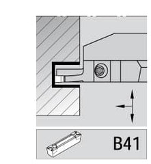 Kennametal - 3mm Groove Width, 14mm Max Depth of Cut, Left Hand Cut, A4M-B Indexable Grooving Blade - 3 Seat Size, Series A4 - Makers Industrial Supply