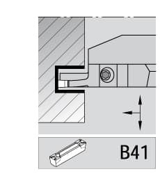 Kennametal - 3mm Groove Width, 14mm Max Depth of Cut, Right Hand Cut, A4M-B Indexable Grooving Blade - 3 Seat Size, Series A4 - Makers Industrial Supply