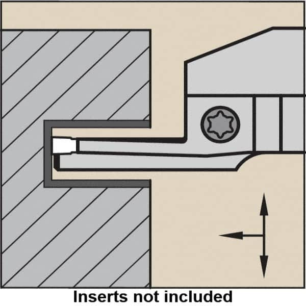 Kennametal - 6mm Groove Width, 24mm Max Depth of Cut, Left Hand Cut, A4M-B Indexable Grooving Blade - 6 Seat Size, A4G0600M06P04GMP Insert Style, Series A4 - Makers Industrial Supply