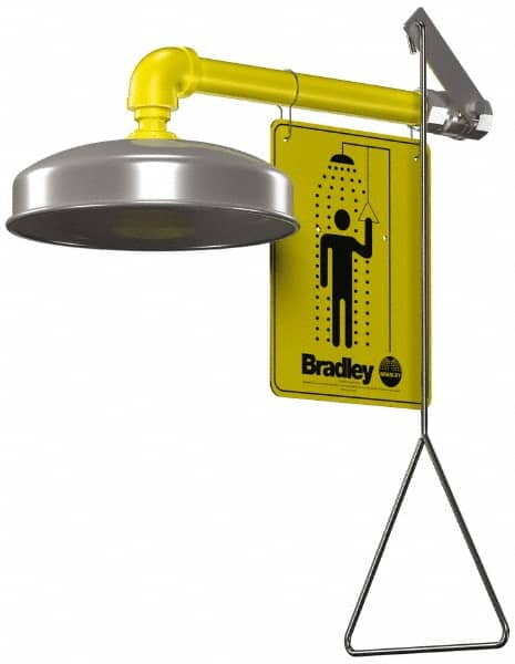 Bradley - Plumbed Drench Showers Mount: Horizontal Shower Head Material: Plastic with Stainless Steel - Makers Industrial Supply