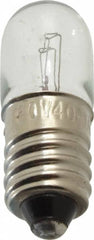 Value Collection - 2.4 Watt, Incandescent Miniature & Specialty T3-1/4 Lamp - Miniature Screw Base, 2 to 4.999 Equivalent Range, Warm (1,000 to 3,000), Dimmable, 1" OAL - Makers Industrial Supply