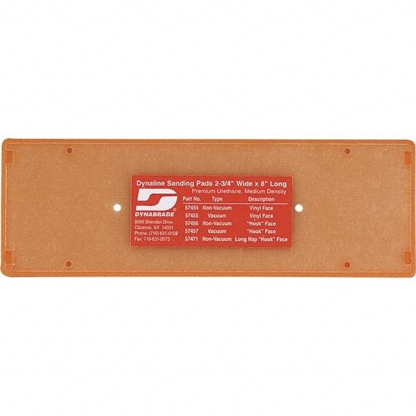 Dynabrade - 8 x 2-3/4" Rectangular Adhesive/PSA Backing Pad - Dynaline Compatible, Clip Attachment, Nonvacuum Pad, 3/8" Thick, Medium Density - Makers Industrial Supply