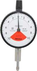 Mitutoyo - 0.02" Range, 10-0-10 Dial Reading, 0.0005" Graduation Dial Drop Indicator - 2-3/16" Dial, 0.028" Range per Revolution, 0.0005" Accuracy - Makers Industrial Supply