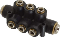 Norgren - 1/4" Inlet, 5/32" Outlet Manifold - 175°F Max, 260 Max PSI, 2 Inlet Ports, 3 Outlet Ports - Makers Industrial Supply