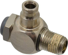 Norgren - 1/4" Tube Inlet x 1/4" NPT Outlet Tamper Resistant Flow Control Valve - 5 to 150 psi, Needle Valve & Brass Material - Makers Industrial Supply