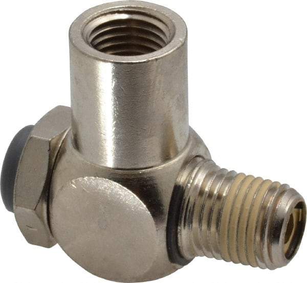 Norgren - 1/4" Female NPT x 1/4" Male NPT Tamper Resistant Flow Control Valve - 5 to 150 psi, Needle Valve & Brass Material - Makers Industrial Supply