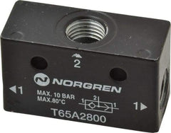 Norgren - 1/4" NPT x 1/4" NPT Shuttle Valve - 10 to 145 psi & Zinc Body - Makers Industrial Supply