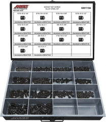 Value Collection - 500 Piece, 5/16 to 1/2, Steel Set Screw Assortment - Socket Cap Head, Hex Socket Drive, 1 to 3/4" Long - Makers Industrial Supply