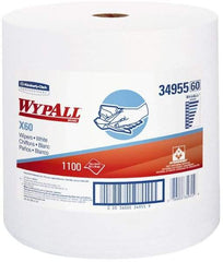 WypAll - X60 Dry Shop Towel/Industrial Wipes - Jumbo Roll, 13-3/8" x 12-5/8" Sheet Size, White - Makers Industrial Supply