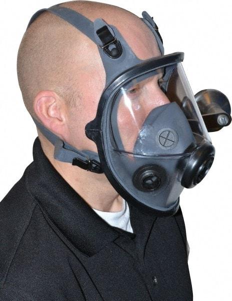 North - Series 5400, Size S Full Face Respirator - 4-Point Suspension, Threaded Connection - Makers Industrial Supply