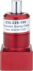 De-Sta-Co - 27 Lb Clamping Force, Right Hand Swing, 26.67mm Total Stroke, Double-Acting Pneumatic Swing Clamp - 10-32 Port, 66.55mm Body Length x 24.89mm Body Width, 0.55 Cu In, 100 Max psi - Makers Industrial Supply