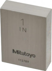 Mitutoyo - 1" Rectangular Steel Gage Block - Accuracy Grade 0, Includes Certificate of Inspection - Makers Industrial Supply