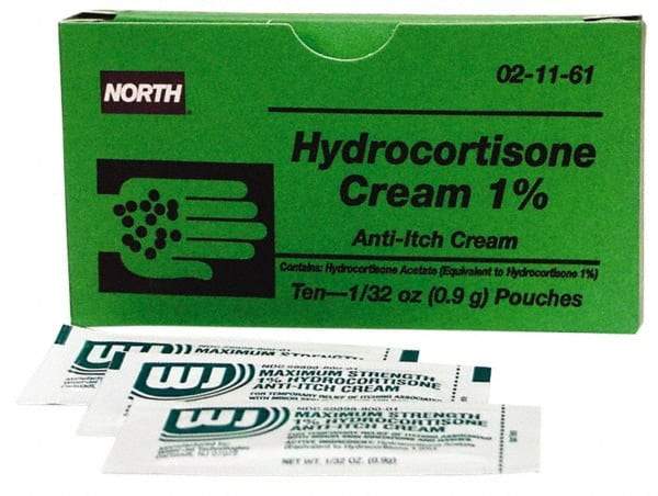 North - 1/32 oz Anti-Itch Relief Cream - Comes in Packet, Hydrocortisone - Makers Industrial Supply