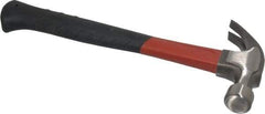 Plumb - 1 Lb Head, Curved-Premium Plumb Hammer - 13-1/2" OAL, Smooth Face, Fiberglass Handle with Grip - Makers Industrial Supply
