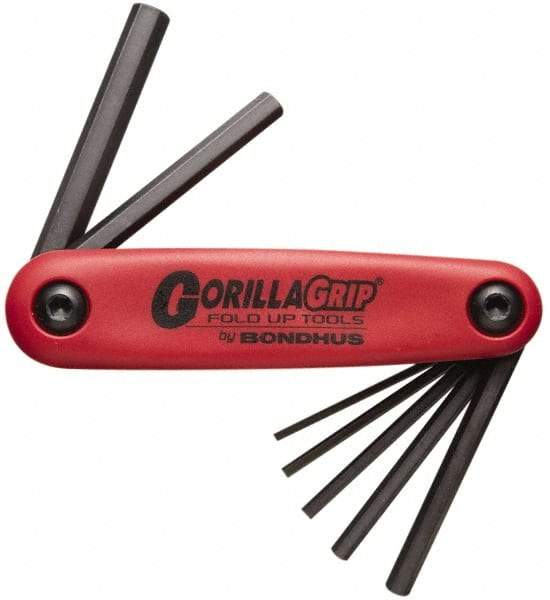 Bondhus - 7 Piece Fold-Up Hex Key Set - Hex Range 1.5 to 6mm - Makers Industrial Supply