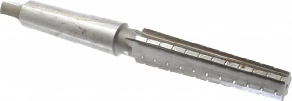 Interstate - 1.0167" Small End, 1.2893" Large End, 1-1/8" Tapered Shank, 5-1/4" Flute, 4MT Morse Taper Reamer - Makers Industrial Supply