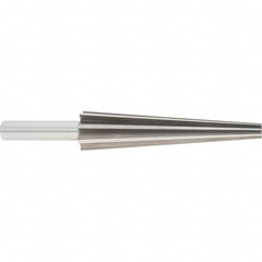 Alvord Polk - 1" Diam, 3/8" Small End Diam, 1/2" Diam Round Shank, 4-1/2" Flute, Repairman's Reamer - Makers Industrial Supply