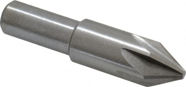 Interstate - 5/8" Head Diam, 1/2" Shank Diam, 6 Flute 60° High Speed Steel Countersink - Makers Industrial Supply