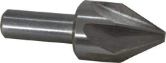 Interstate - 1" Head Diam, 1/2" Shank Diam, 6 Flute 60° High Speed Steel Countersink - Bright Finish, 2-3/4" OAL, Single End, Straight Shank, Right Hand Cut - Makers Industrial Supply