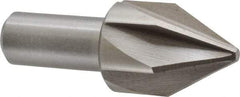 Interstate - 1-1/4" Head Diam, 3/4" Shank Diam, 6 Flute 60° High Speed Steel Countersink - Bright Finish, 3-3/8" OAL, Single End, Straight Shank, Right Hand Cut - Makers Industrial Supply